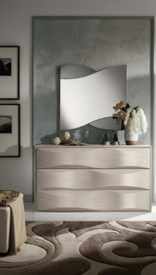 Ensemble de commode avec miroir, commodes, console, groupe bois, armoire de chambre moderne