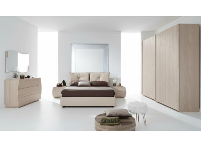Ensemble de luxe 6 pièces. Chambre Lit Table de chevet Commode Miroir Armoire neuf