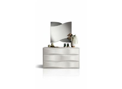 Ensemble de luxe commode avec miroir Commodes Console Suite Bois Design moderne Blanc