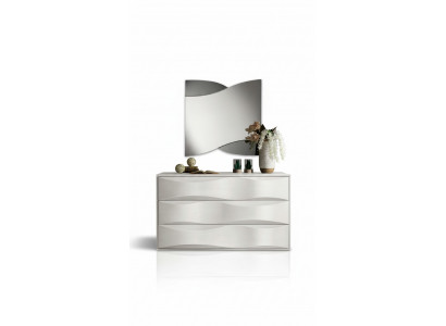 Ensemble de luxe commode avec miroir Commodes Console Suite Bois Design moderne Blanc