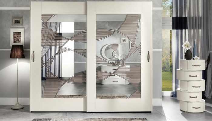 Armoire de luxe avec portes coulissantes Armoires de chambre Armoires en bois moderne