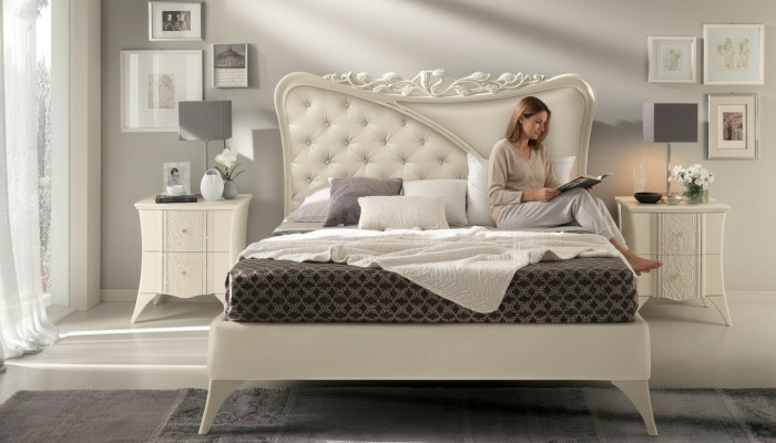 Lit double de luxe Cadre de lit e Lits Chambre à coucher Cadre de lit Design moderne