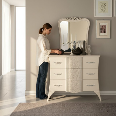 Commode Armoire Étagère de luxe Console Italie Meubles Armoire en bois Commode Moderne Bois