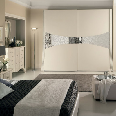 Armoire avec portes coulissantes Chambre en bois Armoire Armoires neuves Miroir