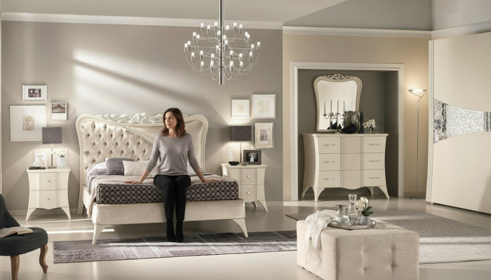 Chambre Lit Table de chevet Console Armoire Moderne Bois Luxe Ensemble 6 pièces.