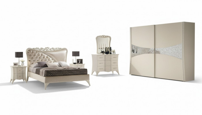 Chambre Lit Table de chevet Console Armoire Moderne Bois Luxe Ensemble 6 pièces.