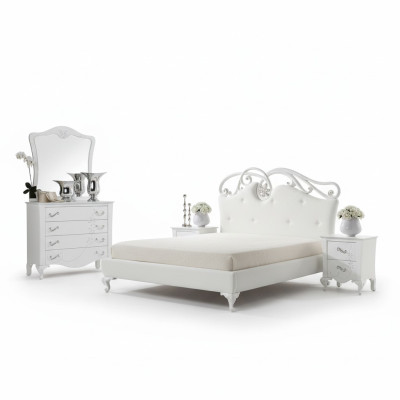 Lit double de luxe Cadre de lit Plate-forme de lit Double Moderne de Luxe Style Italien Moderne de Luxe Italie nouveau