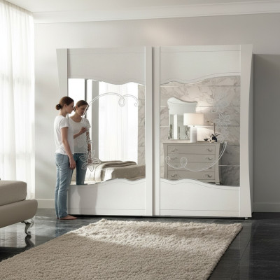 Armoire Portes Coulissantes Chambre Armoire Bois Armoires Bois Miroir neuf