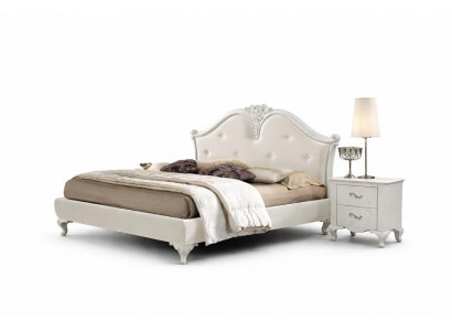Lit de luxe, lits classiques, cadre de lit double, lit double moderne, lit double moderne blanc.