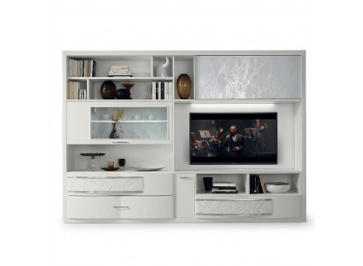 Unité murale Meuble TV Armoire murale Buffet Télévision Commode en bois Design Mobilier moderne neuf