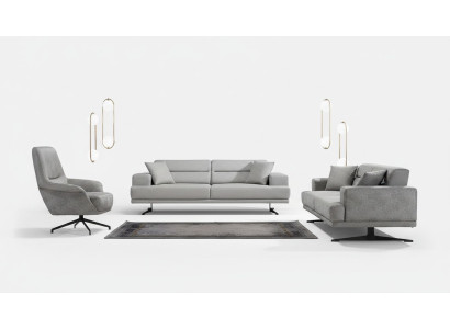 Ensemble canapé 3+1+1 fauteuil suite Canapé Fauteuil Canapés Cuir Revêtement Design Siège