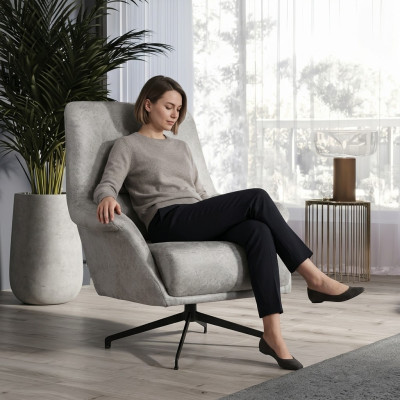 Fauteuil Canapé Design Canapé Salon Cuir Lounge Club Siège de Luxe Gris Moderne