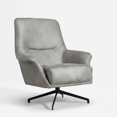 Fauteuil Canapé Design Canapé Salon Cuir Lounge Club Siège de Luxe Gris Moderne