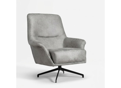 Fauteuil Canapé Design Canapé Salon Cuir Lounge Club Siège de Luxe Gris Moderne