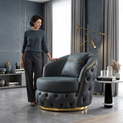 Fauteuil Chesterfield Siège Baroque Design Rococo Moderne Salon Tapisserie Trône