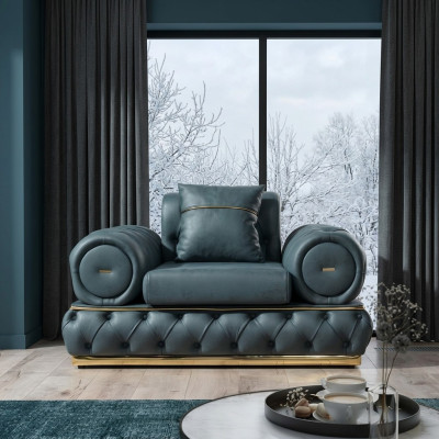 Fauteuil Chesterfield Siège Baroque Rococo Meubles Classiques Salon Rembourrage neuf