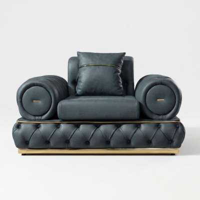 Fauteuil Chesterfield Siège Baroque Rococo Meubles Classiques Salon Rembourrage neuf