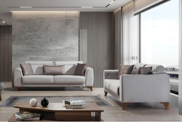 Ensemble de canapés de luxe 3+3 places Suite Design Canapés Canapé Sofa Tissu de rembourrage Design