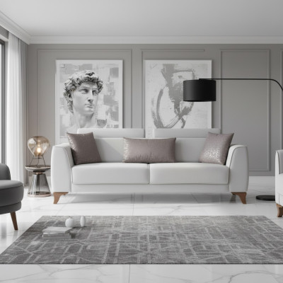 Canapé 3 places Canapés design Sièges rembourrés Design Trois places Mobilier moderne en tissu Neuf