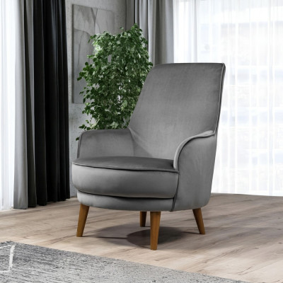 Chaise fauteuil de design moderne Salon Rembourrage Place assise Unique Relax Gris Style Luxe