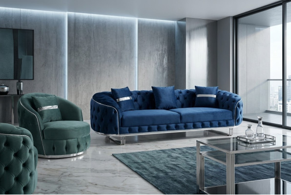 Ensemble de canapé 3+1 places Suite Design Canapés Canapé Canapé Tissu Design de Luxe