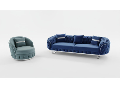 Ensemble de canapé 3+1 places Suite Design Canapés Canapé Canapé Tissu Design de Luxe
