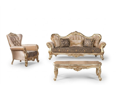 Ensemble de canapés de luxe 3+1 place Fauteuil Canapés Siège Tissu Salon Neuf