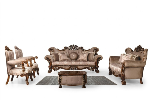 Ensemble de canapé 3+3+1+1 Table basse Suite Fauteuil Canapés Tissu Siège Ensemble 5 pièces