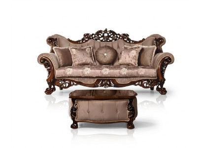 Canapé 3 places Classique Trois places Canapés Tissu Textile Design Baroque Rococo neuf