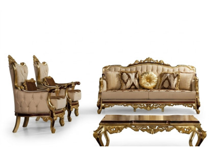 Ensemble de canapés Suite 3+1+1 Canapé Fauteuils Fauteuil Luxueux Ensemble Design Baroque Canapé