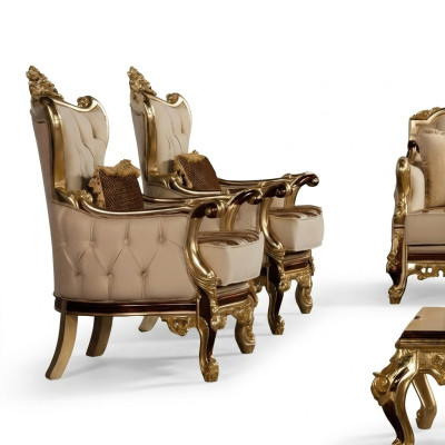 Fauteuil Design Canapé Rembourrage Baroque Chesterfield Tissu Salon Nouveau Fauteuil à Oreilles