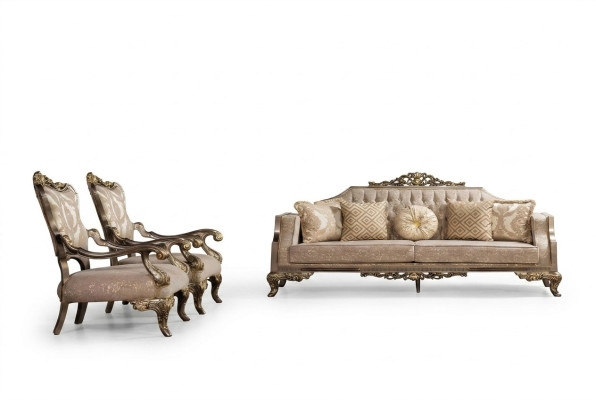 Ensemble de canapé 3+1+1 Canapé Fauteuils Fauteuil en tissu Ensemble de luxe pour salon