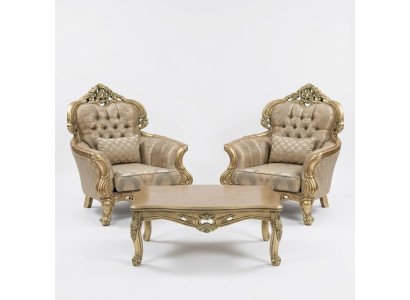 Fauteuil Fauteuil à Ailes Design Rembourrage Canapé Baroque Chesterfield Textile Salon Neuf