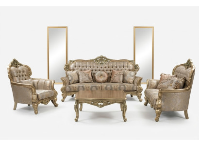 Canapé trois places Classique R style tissu Baroque Salon Nouveau