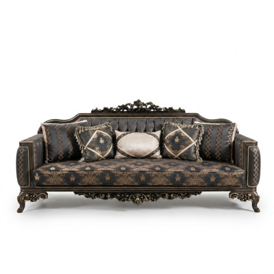 Canapé 3 places Meubles Tissu Trois canapés de luxe de style baroque pour le salon 3 places nouveau