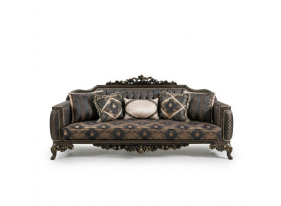 Canapé 3 places Meubles Tissu Trois canapés de luxe de style baroque pour le salon 3 places nouveau