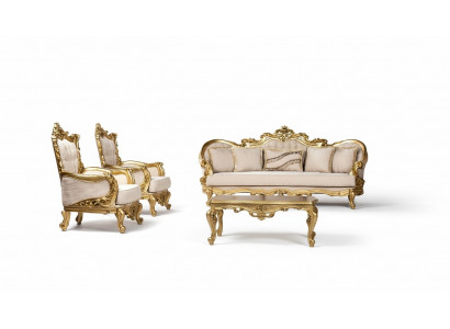 Ensemble de canapé Sofa Suite 3+1+1 Fauteuil grand canapé Ensemble de canapés Canapé en tissu Baroque neuf