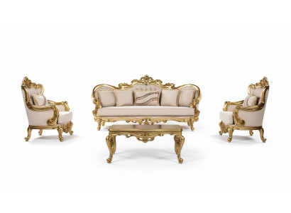 Canapé 3 places Tissu Trois canapés de style baroque de luxe pour le salon Baroque nouveau