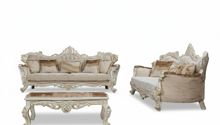 Ensemble de canapés 3+3 places Suite Canapé Canapés Fauteuil Siège Tissu Ensemble Baroque Groupe