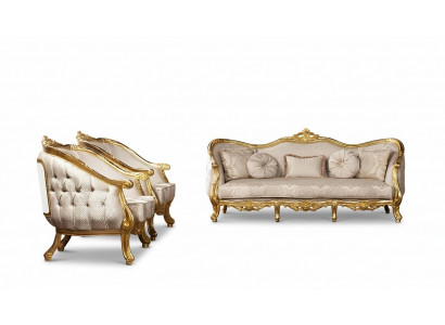 Ensemble de canapés baroques 3+1+1 Chesterfield Sofa Canapé Fauteuil Canapé Suite