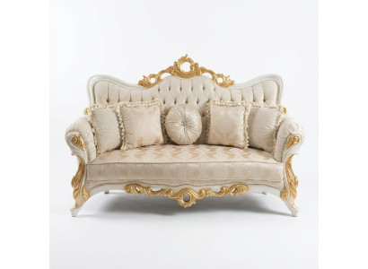 Trois canapé de trois places Canapé baroque rococo canapés divan tissu style baroque siège