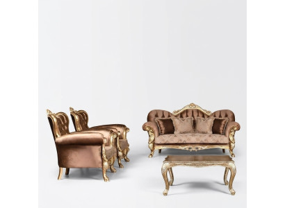 Fauteuil à ailes Fauteuil Baroque Canapé Rembourrage Chesterfield Siège Textile neuf