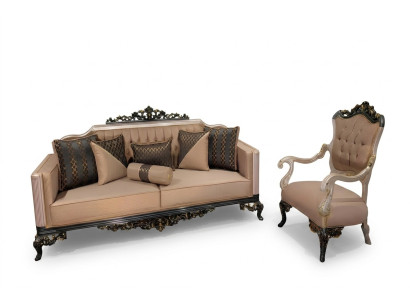 Canapé trois places Canapé baroque Rococo 3 places Canapé Fauteuils Tissu Canapé Neuf