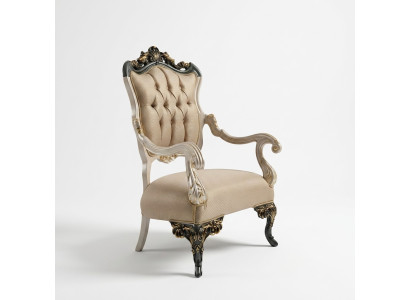 Fauteuil à oreilles Conception de fauteuil Rembourrage Canapé Tissu Baroque Salon Siège en tissu