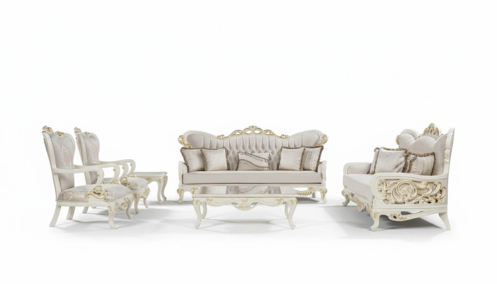 Ensemble de canapé 3+3+1+1 Table basse Ensemble 5 pièces Canapés classiques Fauteuil de luxe neuf