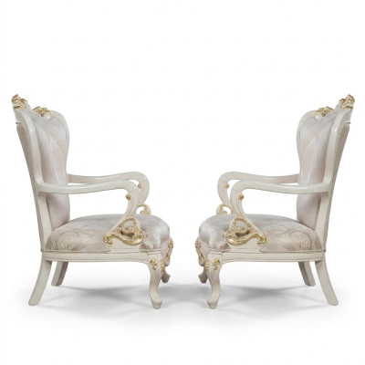 Fauteuil à ailes Fauteuil Design Tapisserie Canapé Baroque Canapé Textile Siège Style Salon