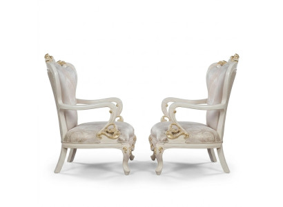 Fauteuil à ailes Fauteuil Design Tapisserie Canapé Baroque Canapé Textile Siège Style Salon