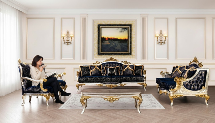 Ensemble de canapé 3+3+1+1 Table basse Canapés classiques Fauteuil de luxe neuf Ensemble de 5 pièces