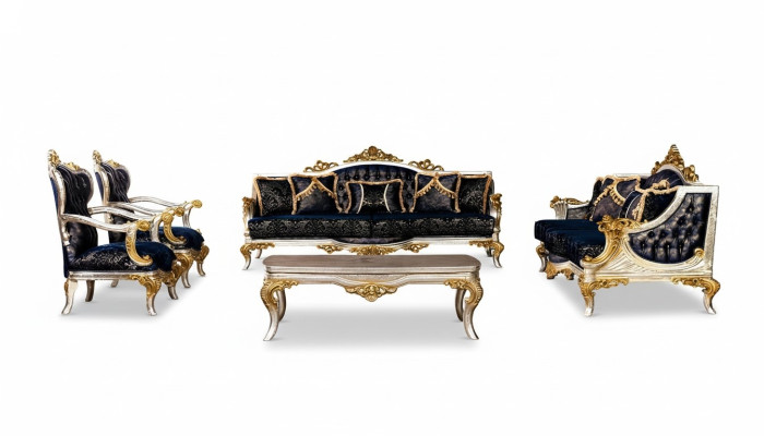 Ensemble de canapé 3+3+1+1 Table basse Canapés classiques Fauteuil de luxe neuf Ensemble de 5 pièces