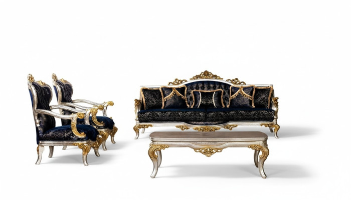 Groupe Ensemble Ensemble de canapés 3+1+1 places 3pcs. Meubles Canapés Fauteuil Siège de luxe Baroque